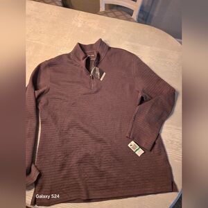 Men's L Van Heusen Quarter-Zip Top New